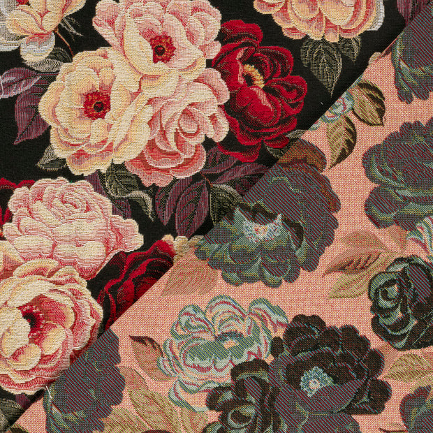 Gobelin tissu roses jacquard 