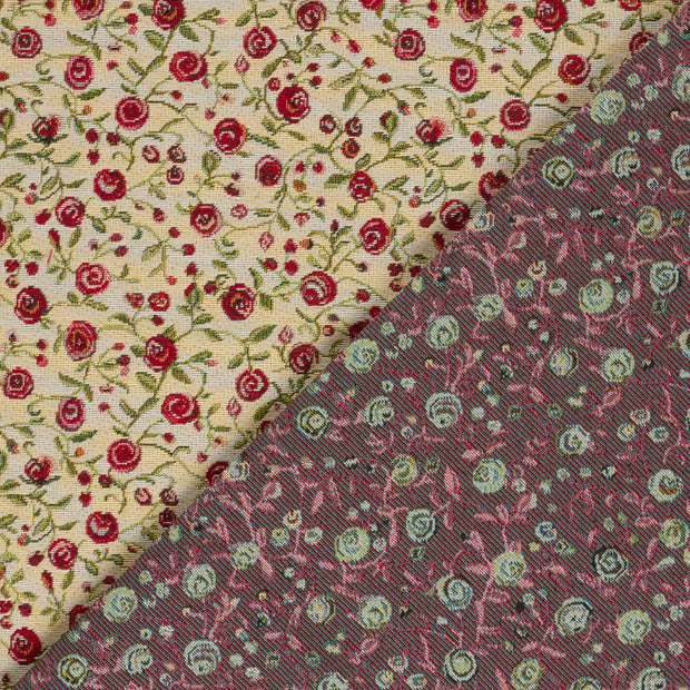 Gobelin tissu roses jacquard 