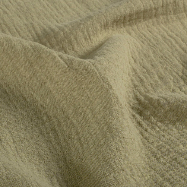 Double gaze très large tissu Unicolore Vert Olive