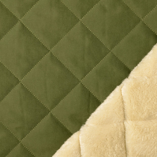 Teddy fabric Olive Green water repellant 