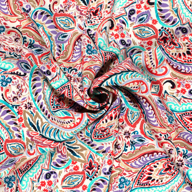 Twill Stretch fabric Petrol printed 