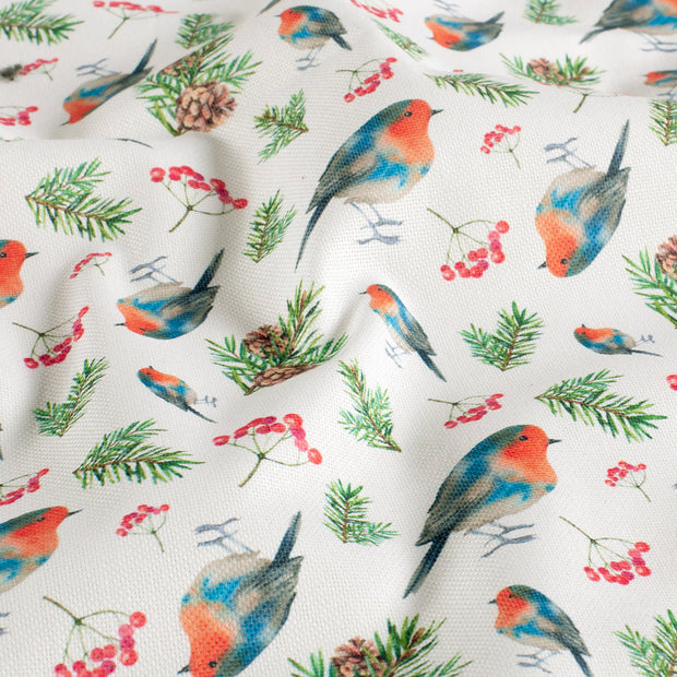 Panama tissu oiseaux Blanc optique