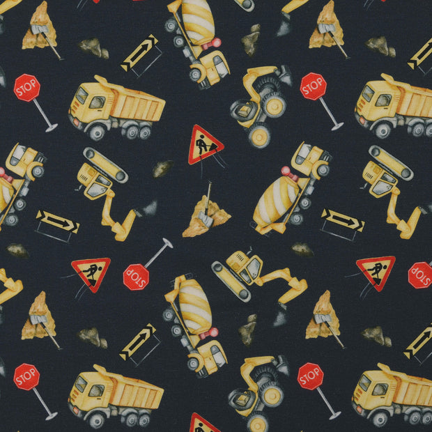 Cotton Jersey fabric Construction Navy