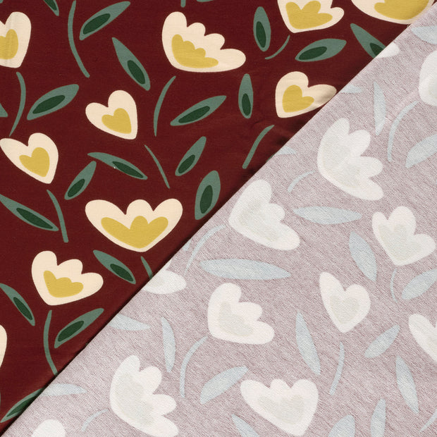 French Terry fabric Flowers digital printed 