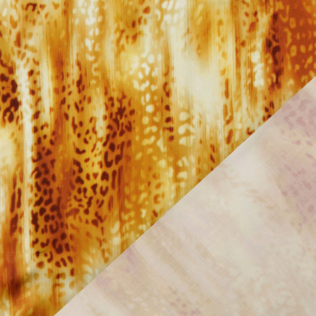 Viscose Satin fabrik braun digital bedruckt 