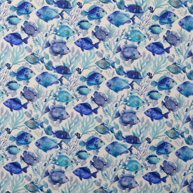 Cotton Poplin fabric Fish Beige