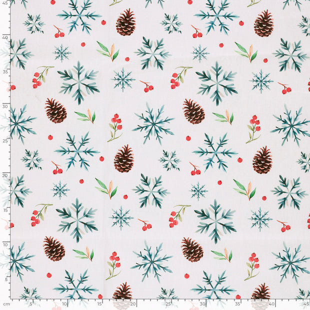 Panama fabric Christmas stars Optical White