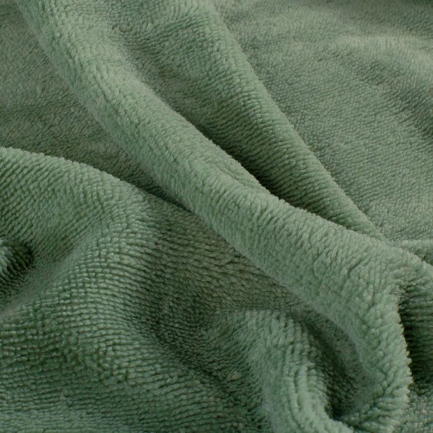 Bambus Fleece fabrik Uni Khaki-Grün