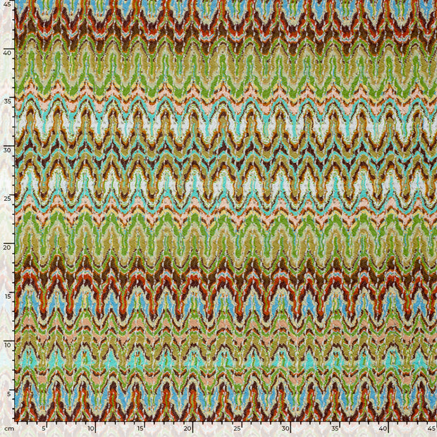 Plissé fabric Stripes Green