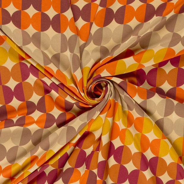 Viscose Satin tissu Camel imprimé numérique 