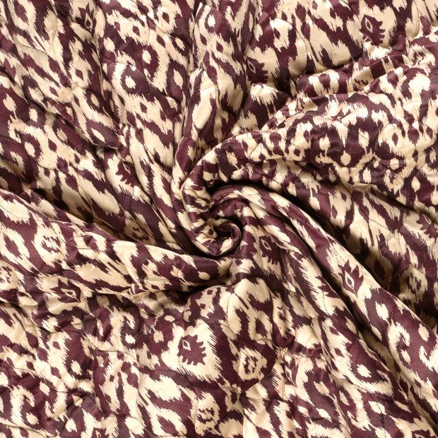 Velvet fabric Bordeaux printed 
