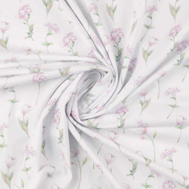 Jersey de Coton tissu blanc 