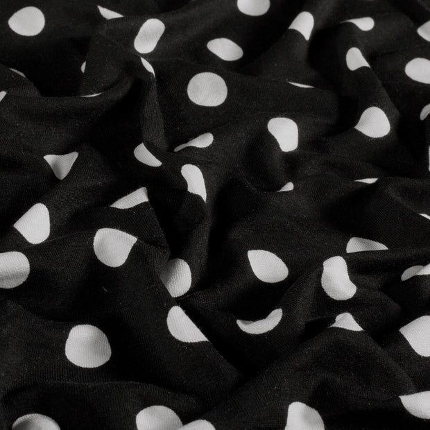 Viscose Vortex Jersey tissu pois Noir