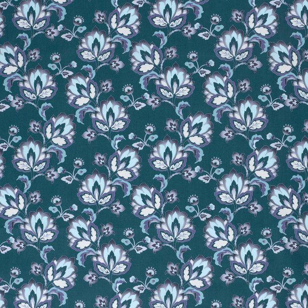 Popeline de Coton tissu Bleu acier mat 