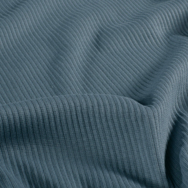 Rib Jersey fabric Unicolour Steel Blue