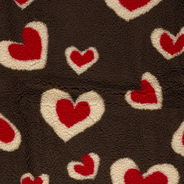 Sherpa Fleece tissu Marron Foncé mat 