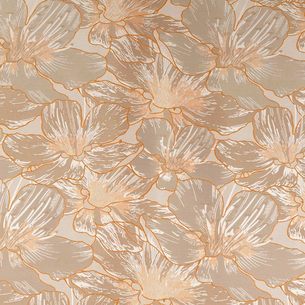 jacquard tissu fleurs Beige
