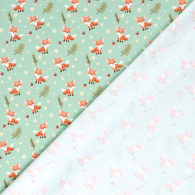 Jersey tissu renards imprimé numérique 