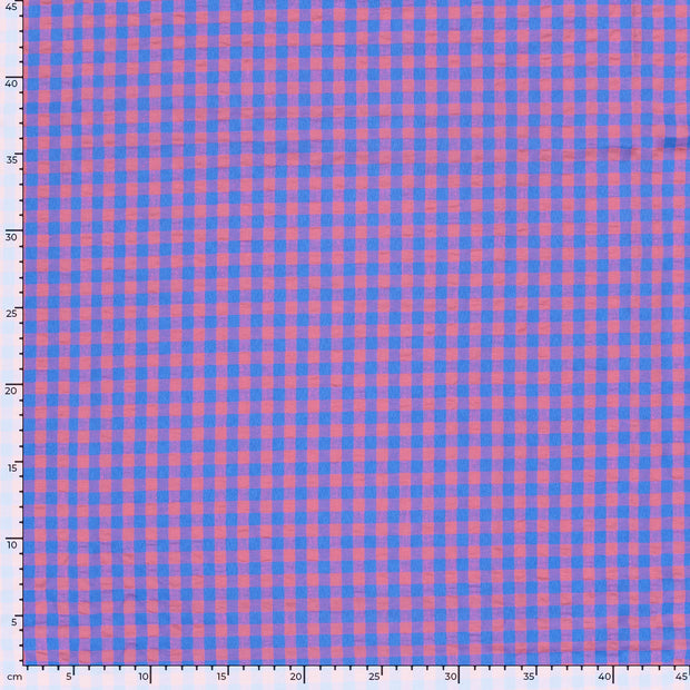 Seersucker fabrik Karo's Mehrfarbig