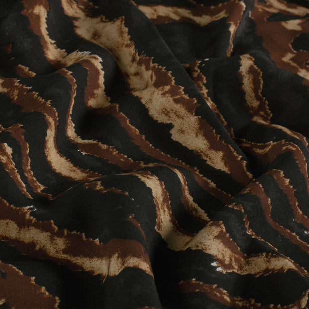 Popeline de Viscose tissu Abstrait Noir