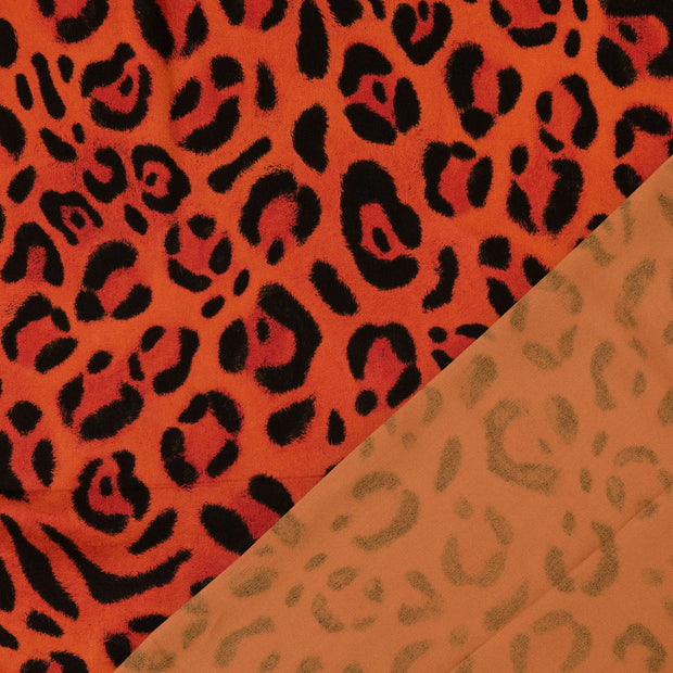 Viscose Poplin fabric orange digital printed 