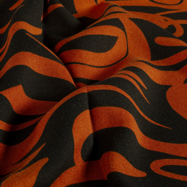 Sergé de Viscose tissu Abstrait Brique