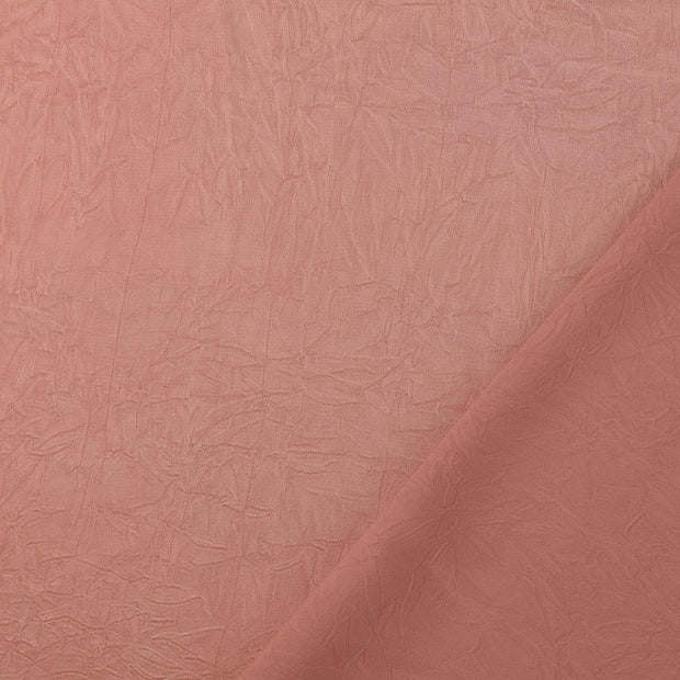 Satin tissu Vieux rose froissé 