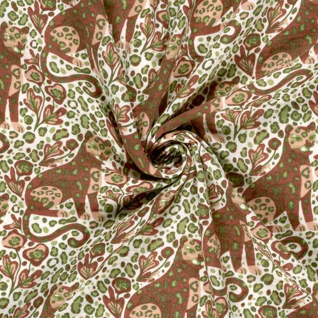 Double gaze tissu Blanc cassé imprimé 