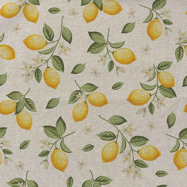 Aspect Lin tissu fruits Jaune