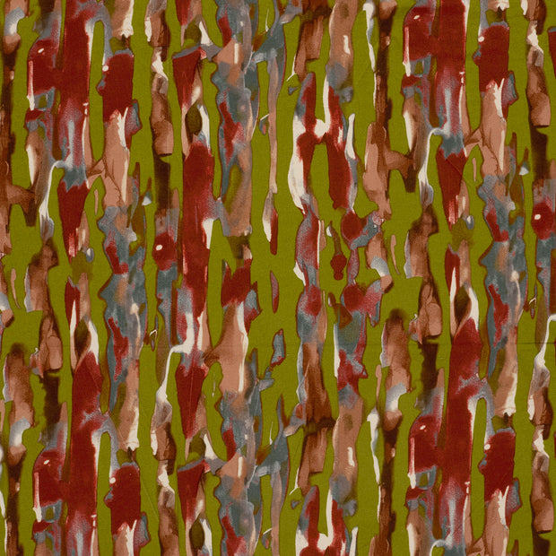 Viscose Vortex Jersey fabric Khaki Green matte 