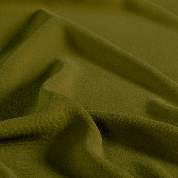 Crêpe tissu Unicolore Vert kaki