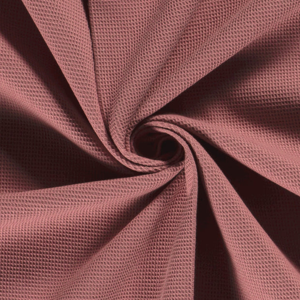 Waffle piqué fabric Unicolour Old Pink