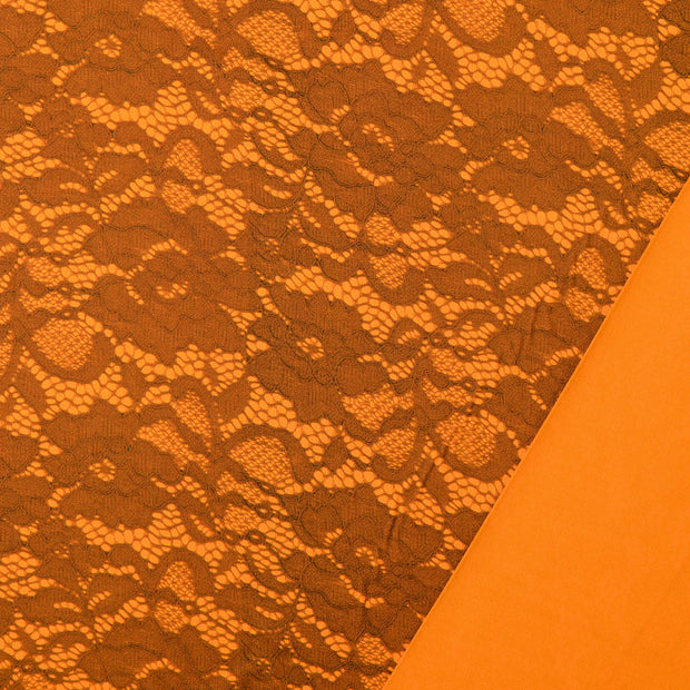 Viscose Satin fabric Orange digital printed 