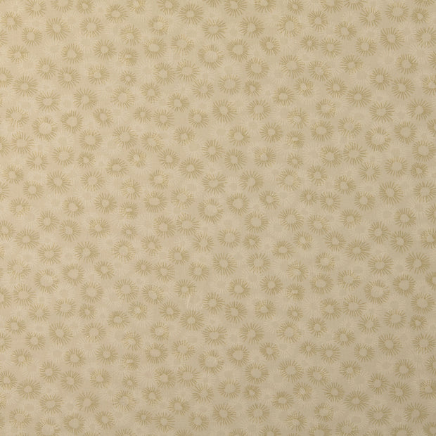 Popeline de Coton tissu fleurs Beige