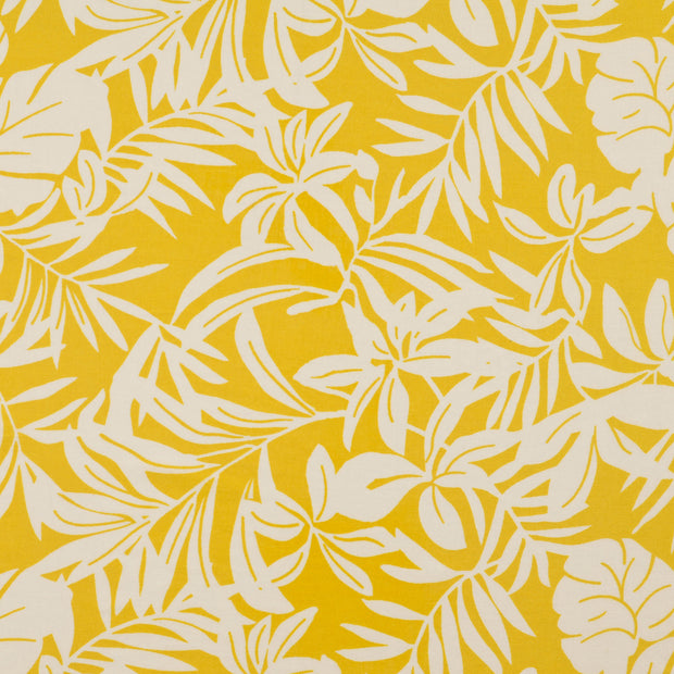 Voile fabrik Blumen gelb