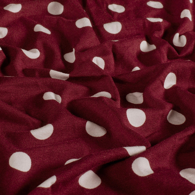 Viscose Vortex Jersey fabric Dots Bordeaux