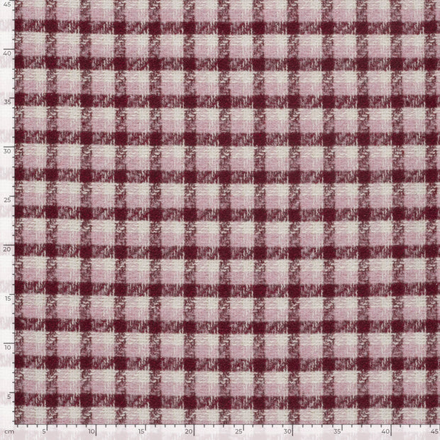 Jacquard fabric Checks Bordeaux