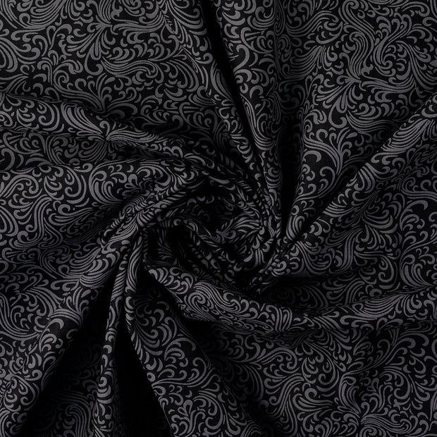 Popeline de Coton tissu Noir 
