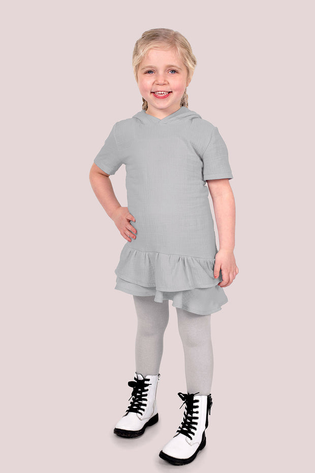 Muslin GOTS organic fabric Unicolour Grey
