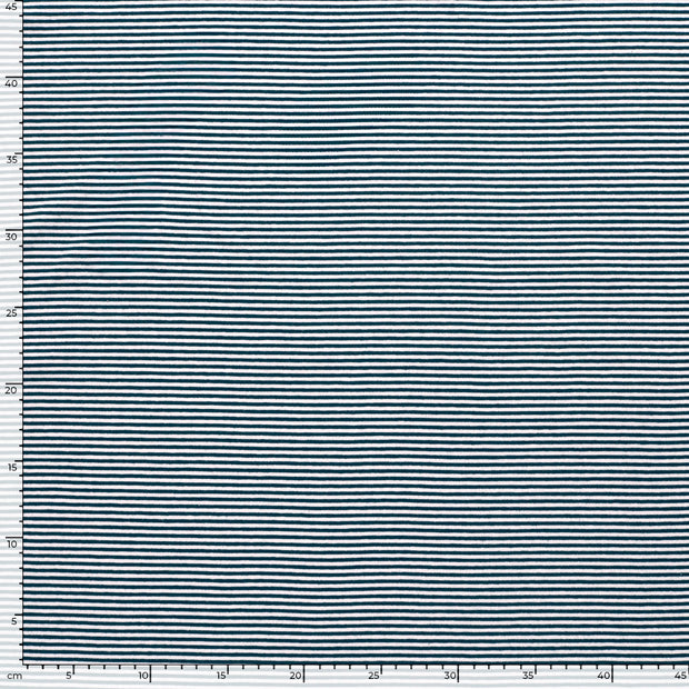 Jersey de Coton Fil Teint tissu rayures Bleu Marine