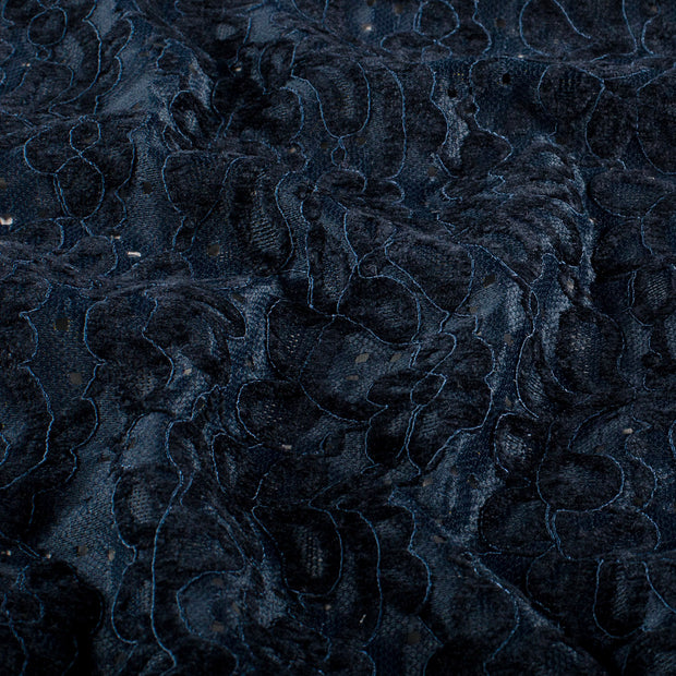 Chenille fabric Unicolour Navy