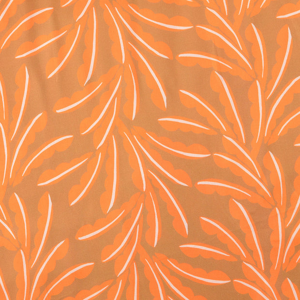 Viscose satin fabric Geometric pattern beige