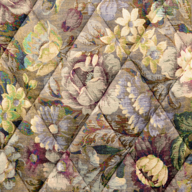 Velours fabric Flowers grey