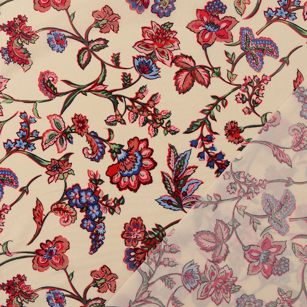 Cotton Poplin fabric Bordeaux digital printed 