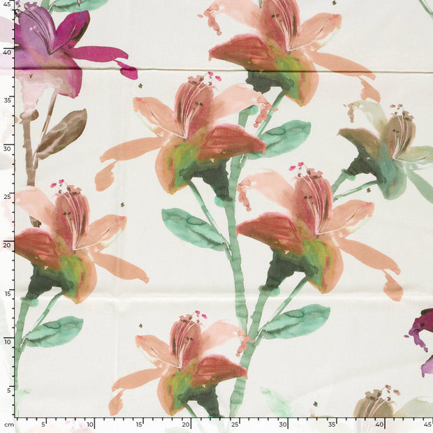  tissu fleurs Saumon