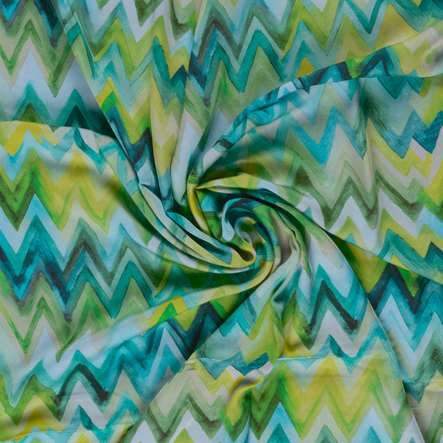 Viscose Satin tissu Bleu clair imprimé numérique 