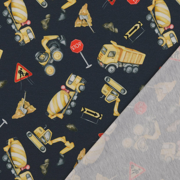 Cotton Jersey fabric Navy digital printed 