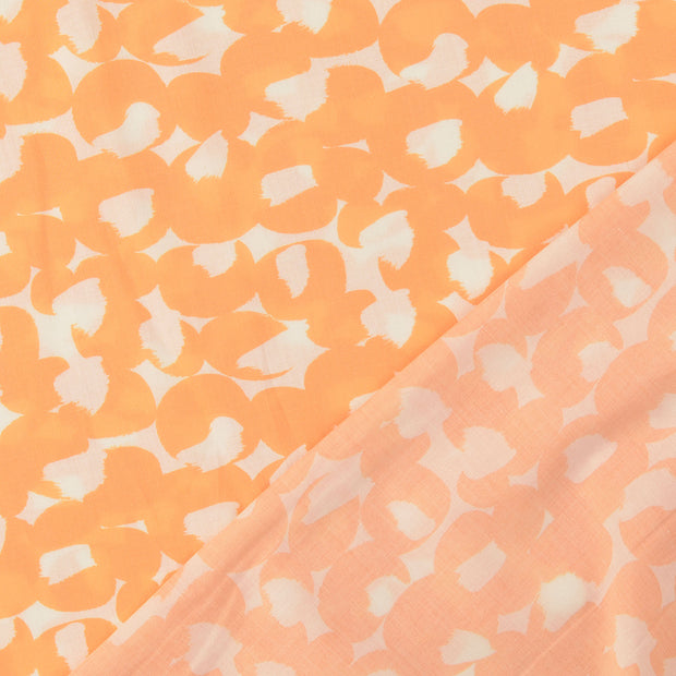 Voile fabric orange digital printed 