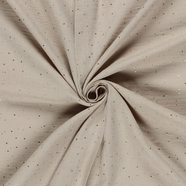Double gaze tissu Beige dew drops 