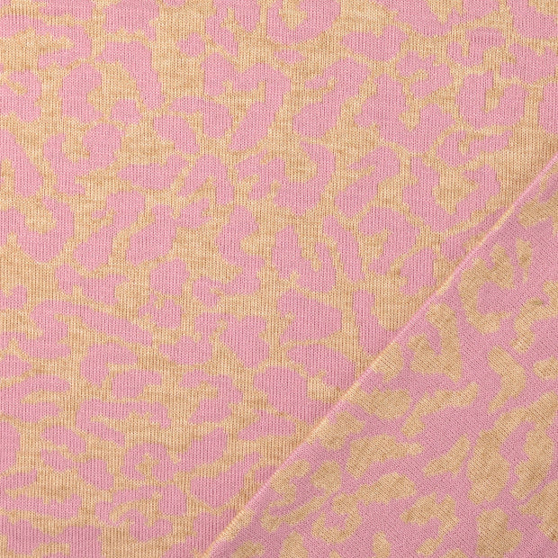 Heavy Knit fabric Pink jacquard 